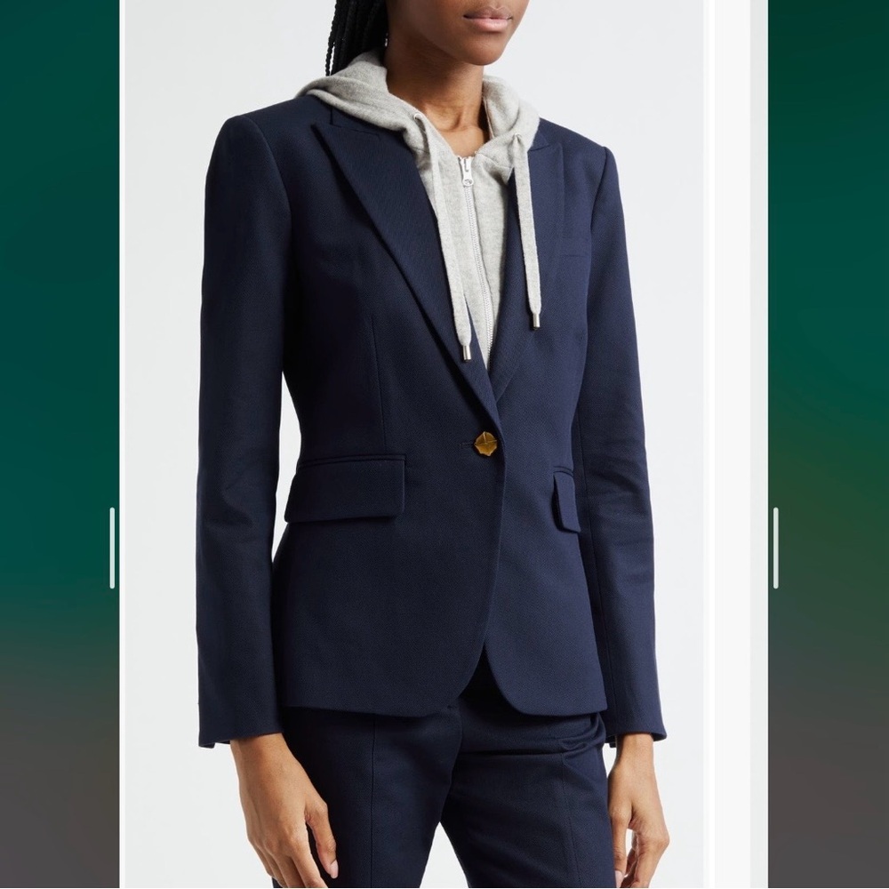 VERONICA BEARD Cutaway Dickey Jacket in Navy Size 14 - Picture 2 of 12